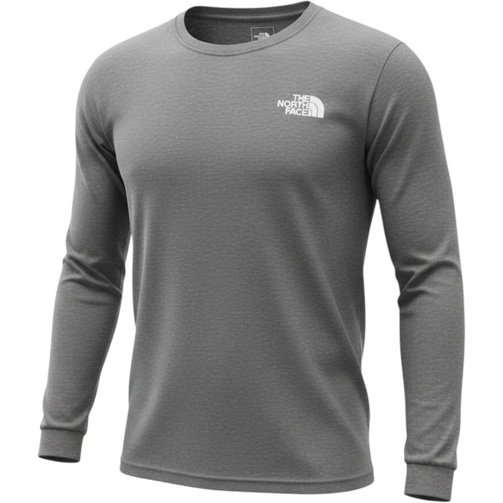 The North Face Mens Long Sleeve Logo T-Shirt Heather Grey XXXL 3XL NF0A3L8J